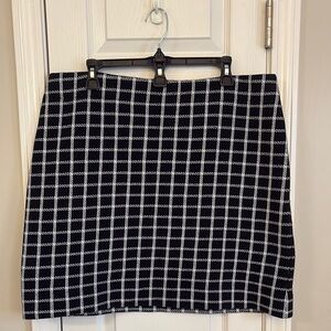 Talbots Black and Cream Mini Pencil Skirt Casual